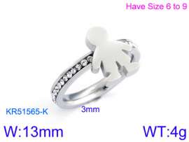 Stainless Steel Stone&Crystal Ring