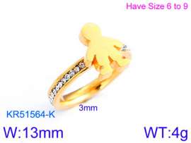 Stainless Steel Stone&Crystal Ring