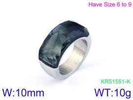 Stainless Steel Stone&Crystal Ring
