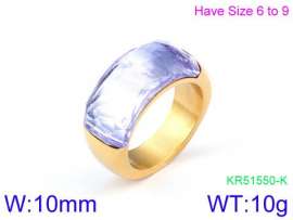 Stainless Steel Stone&Crystal Ring