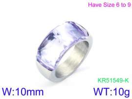 Stainless Steel Stone&Crystal Ring