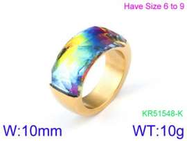 Stainless Steel Stone&Crystal Ring