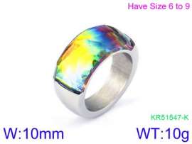 Stainless Steel Stone&Crystal Ring