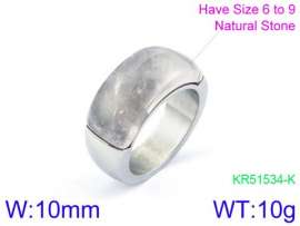 Stainless Steel Stone&Crystal Ring