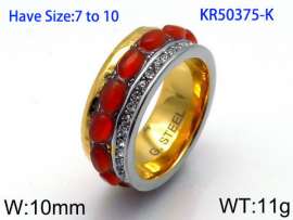 Stainless Steel Stone&Crystal Ring