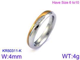 Stainless Steel Stone&Crystal Ring