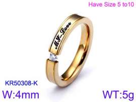 Stainless Steel Stone&Crystal Ring