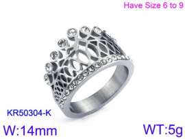 Stainless Steel Stone&Crystal Ring