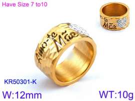 Stainless Steel Stone&Crystal Ring