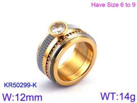 Stainless Steel Stone&Crystal Ring