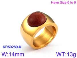 Stainless Steel Stone&Crystal Ring