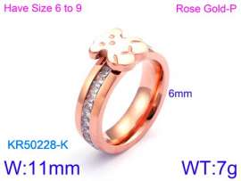 Stainless Steel Stone&Crystal Ring