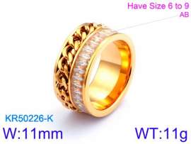 Stainless Steel Stone&Crystal Ring