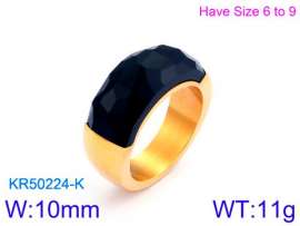 Stainless Steel Stone&Crystal Ring