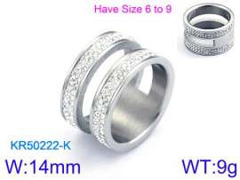 Stainless Steel Stone&Crystal Ring