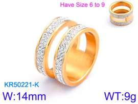 Stainless Steel Stone&Crystal Ring