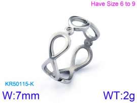 Stainless Steel Stone&Crystal Ring