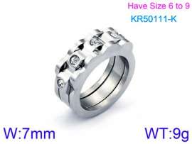 Stainless Steel Stone&Crystal Ring