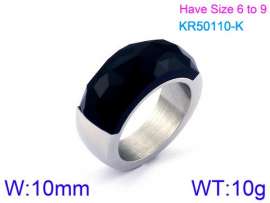 Stainless Steel Stone&Crystal Ring