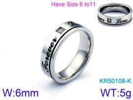 Stainless Steel Stone&Crystal Ring