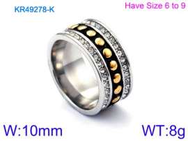 Stainless Steel Stone&Crystal Ring