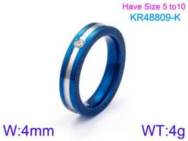 Stainless Steel Stone&Crystal Ring