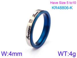 Stainless Steel Stone&Crystal Ring