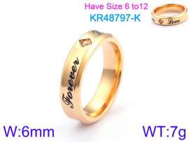 Stainless Steel Stone&Crystal Ring