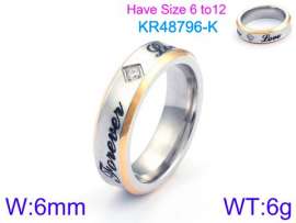 Stainless Steel Stone&Crystal Ring