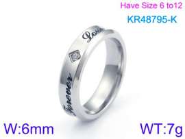 Stainless Steel Stone&Crystal Ring