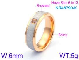 Stainless Steel Stone&Crystal Ring
