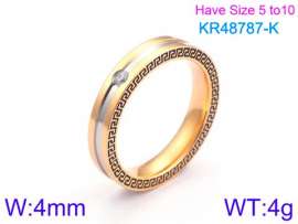 Stainless Steel Stone&Crystal Ring