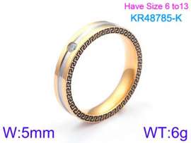 Stainless Steel Stone&Crystal Ring