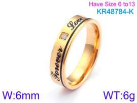 Stainless Steel Stone&Crystal Ring