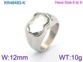 Stainless Steel Stone&Crystal Ring