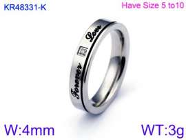 Stainless Steel Stone&Crystal Ring