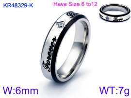 Stainless Steel Stone&Crystal Ring