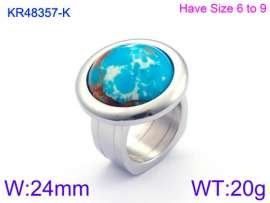Stainless Steel Stone&Crystal Ring