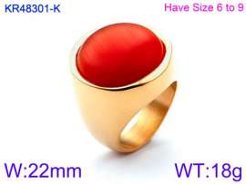 Stainless Steel Stone&Crystal Ring