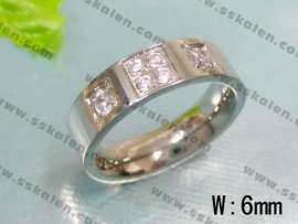 Stainless Steel Stone&Crystal Ring