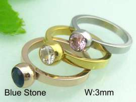 Stainless Steel Stone&Crystal Ring