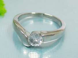 Stainless Steel Stone Ring