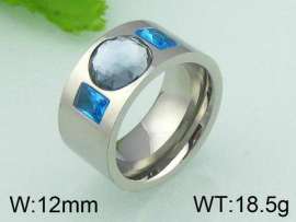Stainless Steel Stone&Crystal Ring