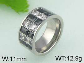 Stainless Steel Stone&Crystal Ring