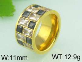Stainless Steel Stone&Crystal Ring