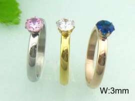 Stainless Steel Stone&Crystal Ring