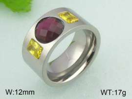 Stainless Steel Stone&Crystal Ring