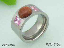 Stainless Steel Stone&Crystal Ring