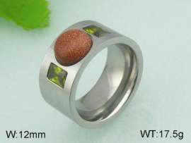 Stainless Steel Stone&Crystal Ring