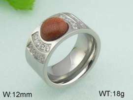 Stainless Steel Stone&Crystal Ring